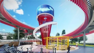 Outdoor -Vergnügungsanlage mit Tunnelrutsche & Bouncy Cloud